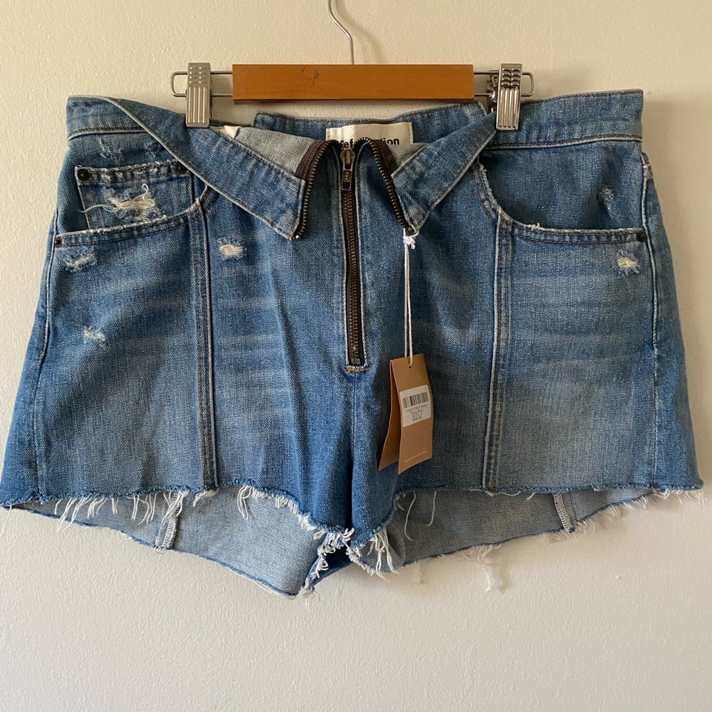 Reformation Fanny Classic Blue Denim Shorts / 30